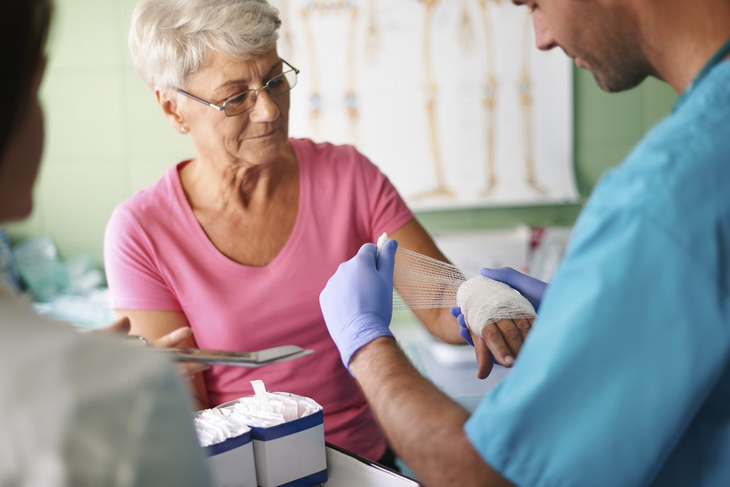 Patient Being Treated For Her Wound By Healthcare Providers Fulton County